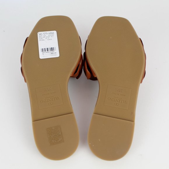 NEW VALENTINO GARAVANI Atelier Floral Leather Slides – Elegant Summer Statement - Picture 12 of 14